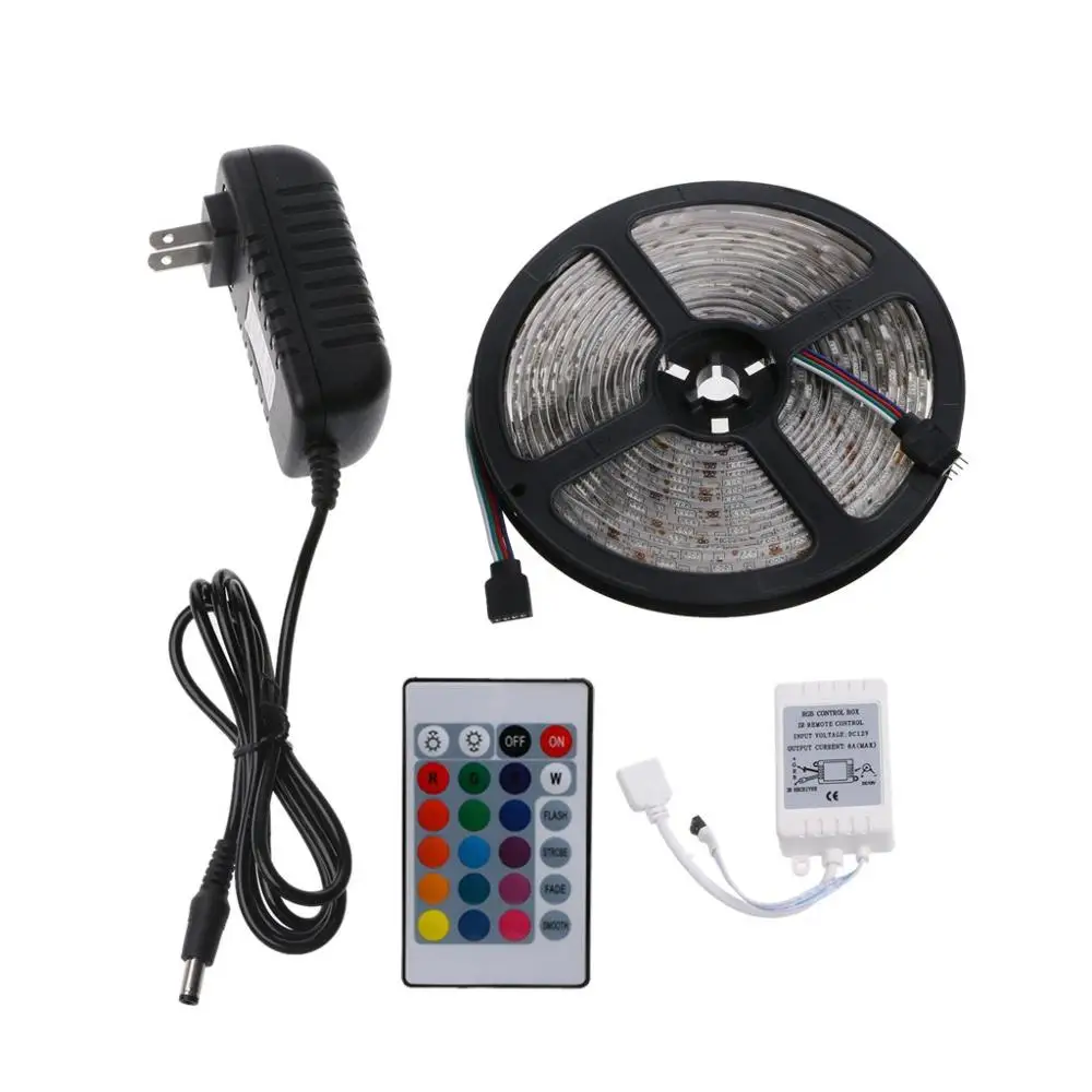 Светодиодная лента RGB LED 5050 SMD 2835 гибкая полоса 5 м 10 15 М диод DC 12 В + пульт