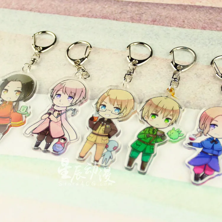 8 типов Hetalia держав оси Q Модель брелка для ключей рисунок Kawaii Милые Акриловые Lucia