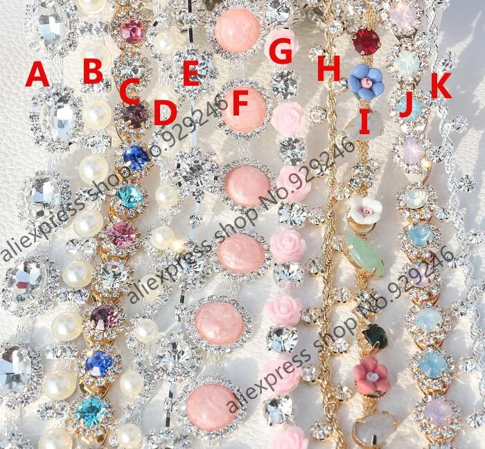 1 ярд/упаковка яркие розовые и белые стразы с кристаллами цепочка для одежды