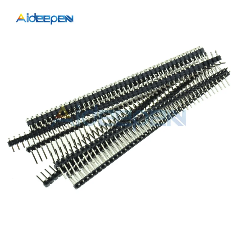 

10Pcs/lot 40 Pin 1x40 Single Row Male 2.54mm Breakable Pin Header Right Angle Connector Strip Bending