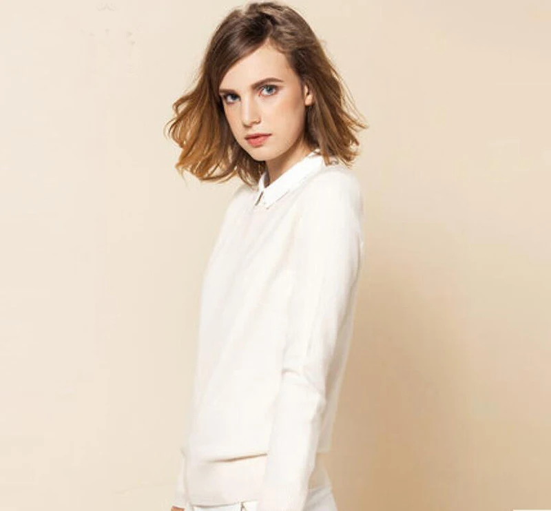 White Sweaters 100%Cashmere Sweater Women Fashion Khaki Black Pullover Solid Natural Fabric High Quality Free Shipping | Женская одежда