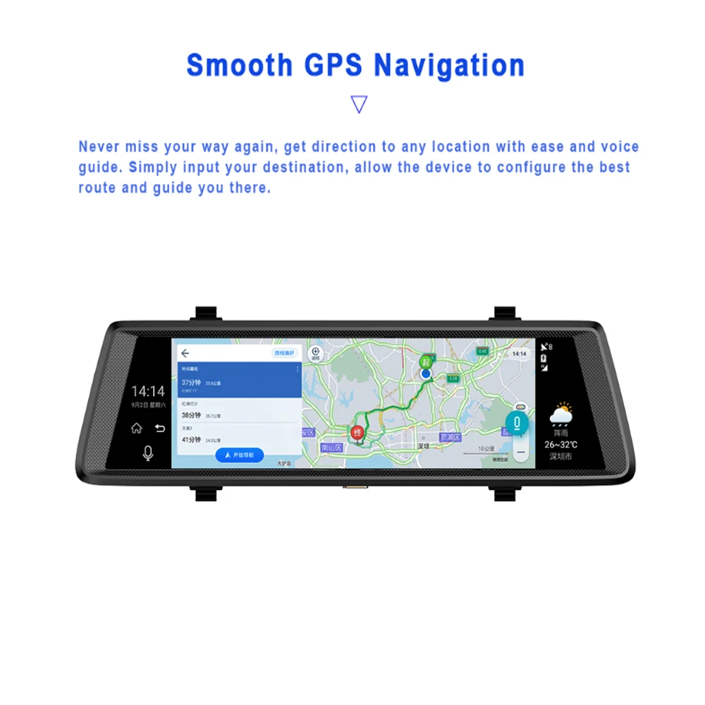 AMPrime V6 10 &quotIPS 3G Android DashCam зеркало GPS двойной объектив Автомобильный