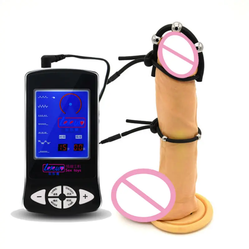 Электрические Кольца для пениса Силиконовые головки Кольцо электро шок секс