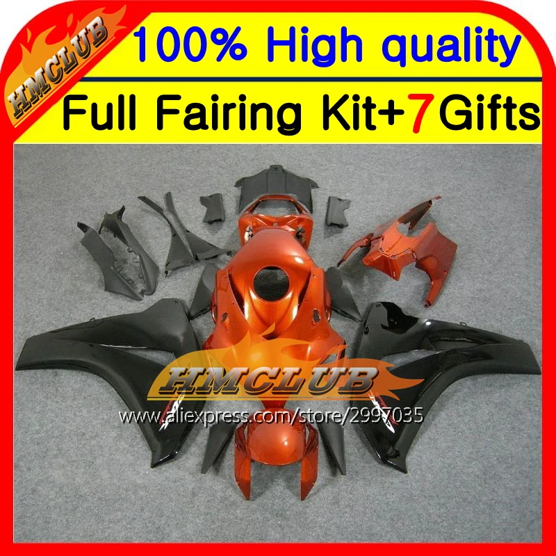 Оранжевый черный корпус для HONDA CBR 1000RR 1000 RR 08 09 10 11 Новый 40HM101 CBR1000 08-11 CBR1000RR 2008 2009 2010