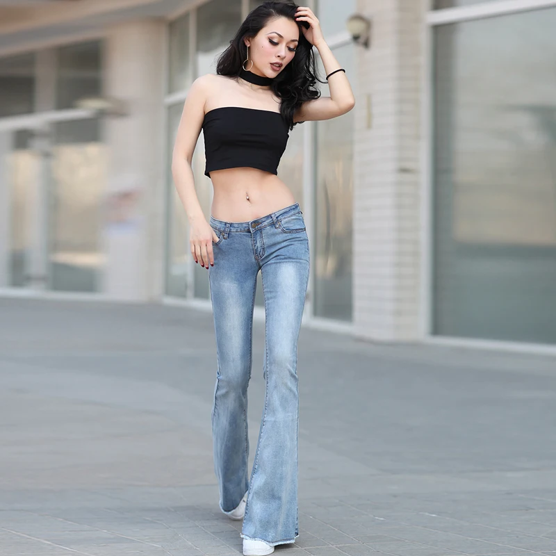 Винтажные джинсовые расклешенные брюки женские джинсы с заниженной талией