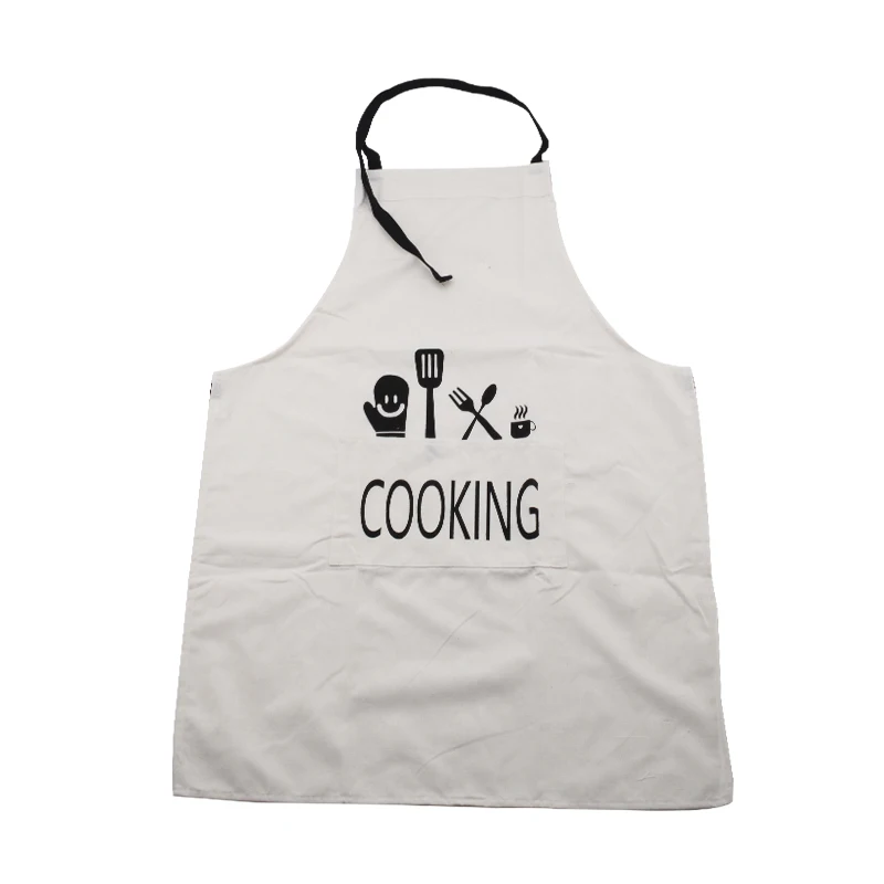 White OBRKING инструменты для выпечки из хлопка и льна, кухонные фартуки унисекс для женщин и мужчин, фартук для приготовления пищи, 4 цвета, инструмент для ресторана, столовой, модный - Цвет: White