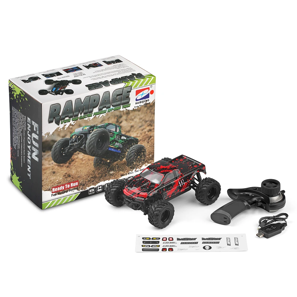 

HBX RC Car 4WD 2.4Ghz Radio Controller 1:18 Scale High Speed Remote Control Car Electric Powered Off-road Vehicle model stickers