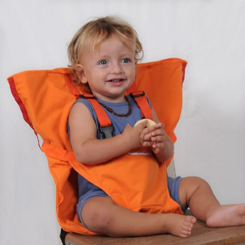 

New Mother Baby Products Portable Folding Baby Dinner Chair Bag Child Safety Belt Seat Pure Colour Dining Immobilization Belt