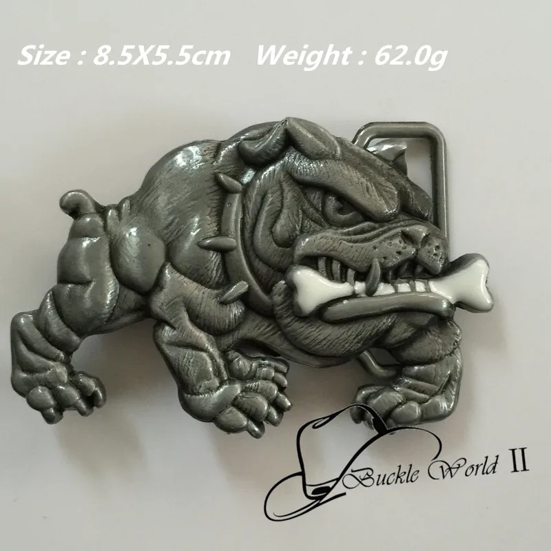 

Retail New style High quality Classic Cool 3D Silver Bulldog men's metal belt buckle Suitable 4cm Wide Belt Jeans accessories