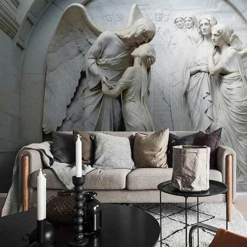 3D Stereoscopic Wall Papers Embossed Angel Photo Wallpaper Mural Living Room Bedroom Behang Self Adhesive Vinyl / Silk | Обустройство