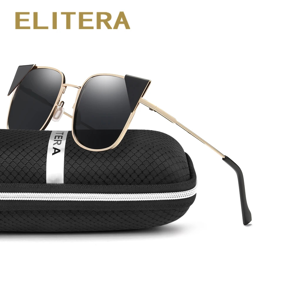 ELITERA Модные солнцезащитные очки кошачий глаз Для женщин Брендовая Дизайнерская
