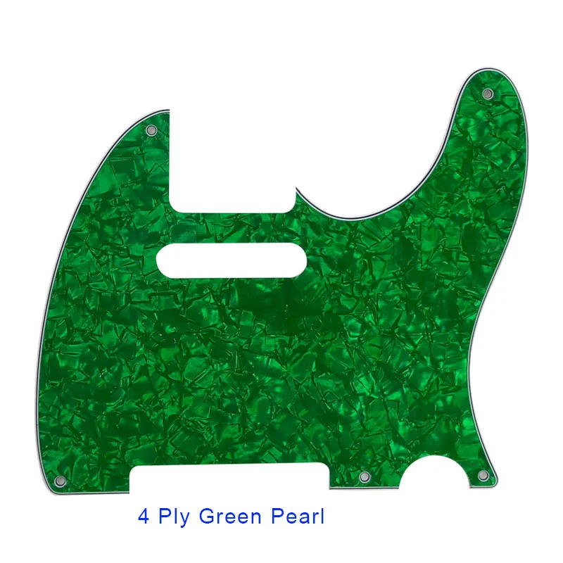 4Ply Green Pearl Запчасти для гитары Pleroo-для стандарта США, 5 винтовых отверстий, 52 года, Tele Telecaster, гитарная накладка, царапина, Многоцветный выбор - Цвет: 4Ply Green Pearl
