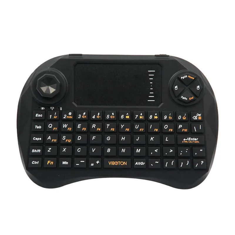 Черный 2,4 ГГц Беспроводная Клавиатура Fly mouse Пульт дистанционного управления многофункциональная клавиатура мышь Чувствительная умная сенсорная мини беспроводная клавиатура - Цвет: Черный