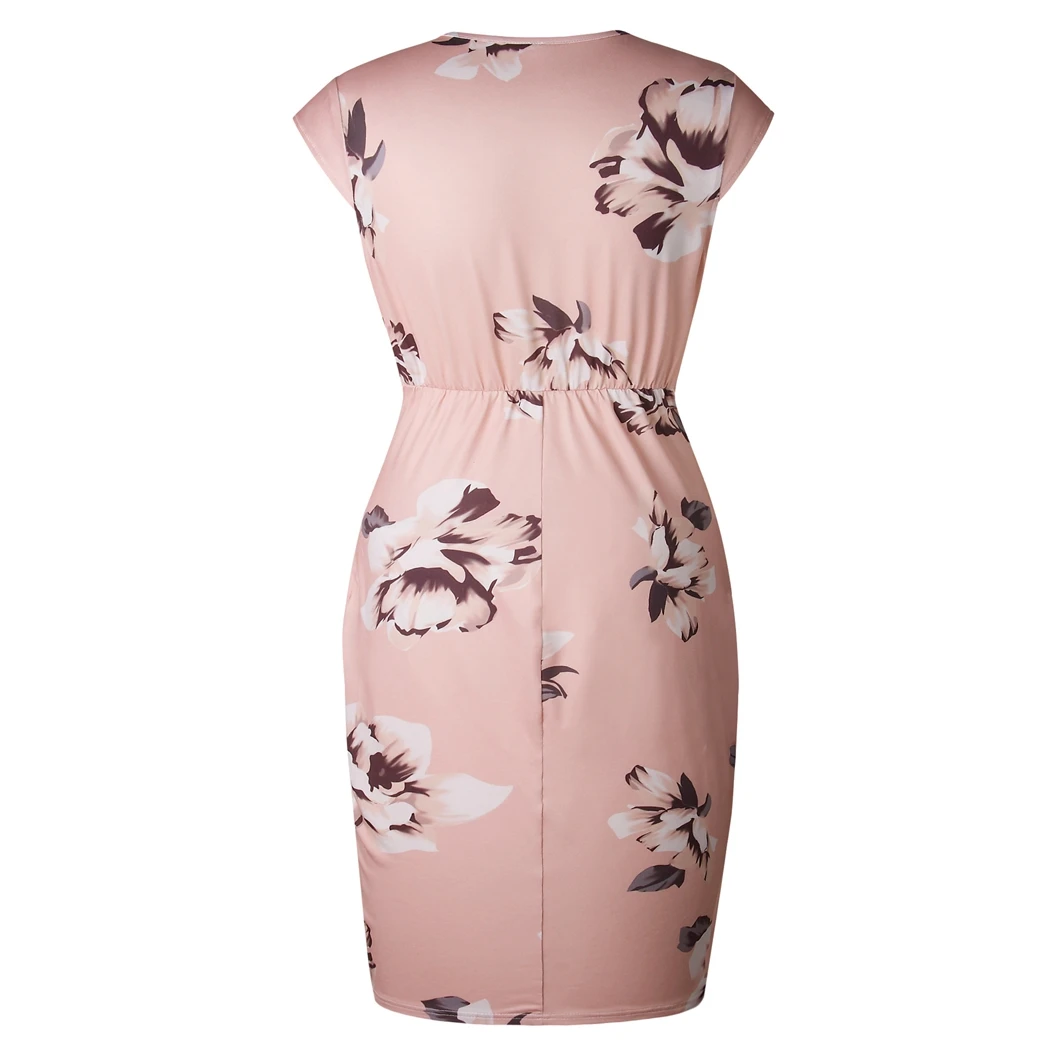 Boho Для женщин Нерегулярные с цветочным принтом глубоким v образным вырезом