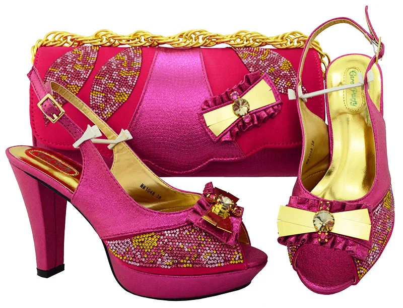 

Beautiful Elegant Italian Combining Shoes And Purse Set African PU Leather Shoes And Purse Set For Wedding Dress MM1048