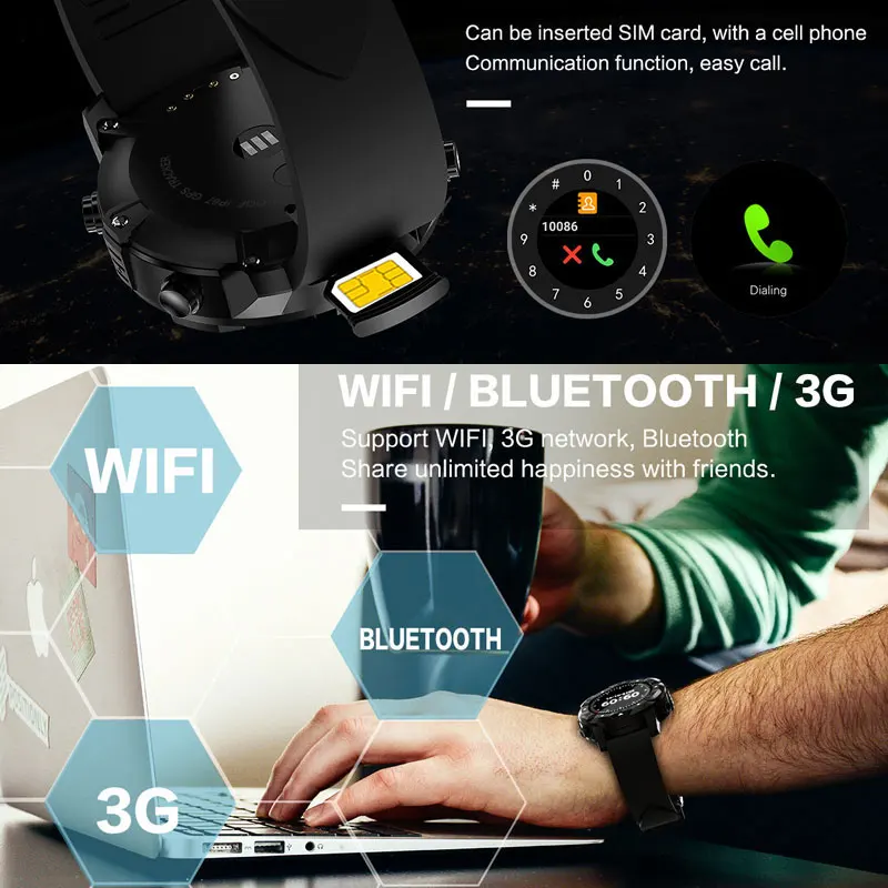 Sim карта Android Smartwatch мужские Bluetooth WiFi телефон смарт часы женские GPS спортивные