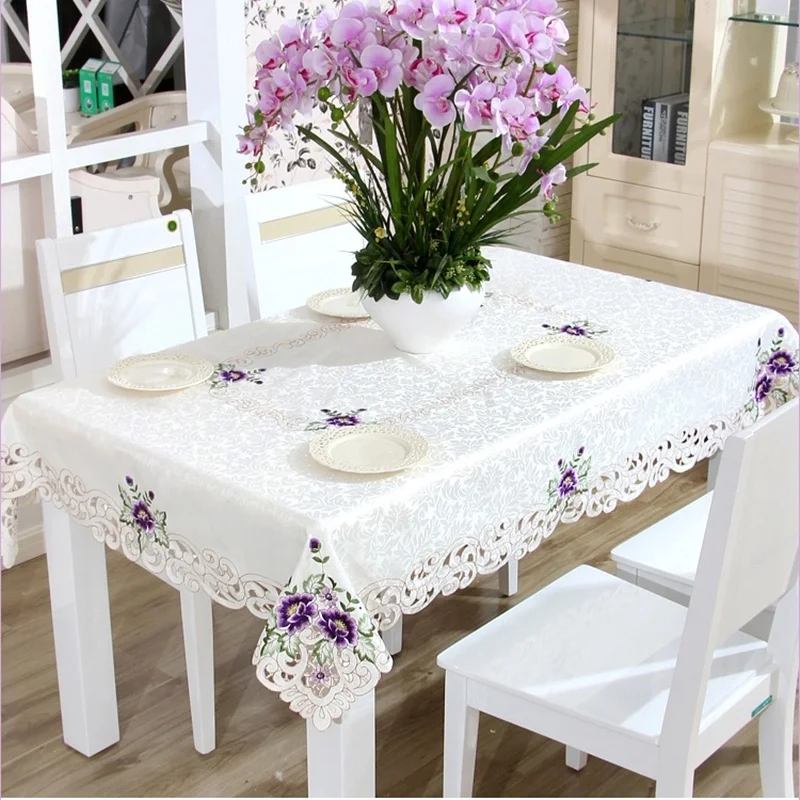 Vezon скатерть из полиэстера в европейском стиле Цветочная вышитая полая крышка