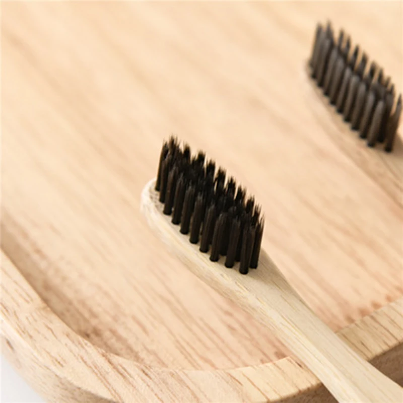 Зубная щетка с деревянной ручкой из бамбукового угля | Красота и здоровье