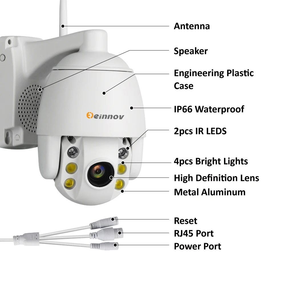 Einnov 5xzoom HD PTZ IP Камера, Wi-Fi, CCTV, наружной видеосъемки Камеры Скрытого видеонаблюдения 1080P проектор для домашнего Беспроводной безопасности Камера двухстороннее аудио ИК