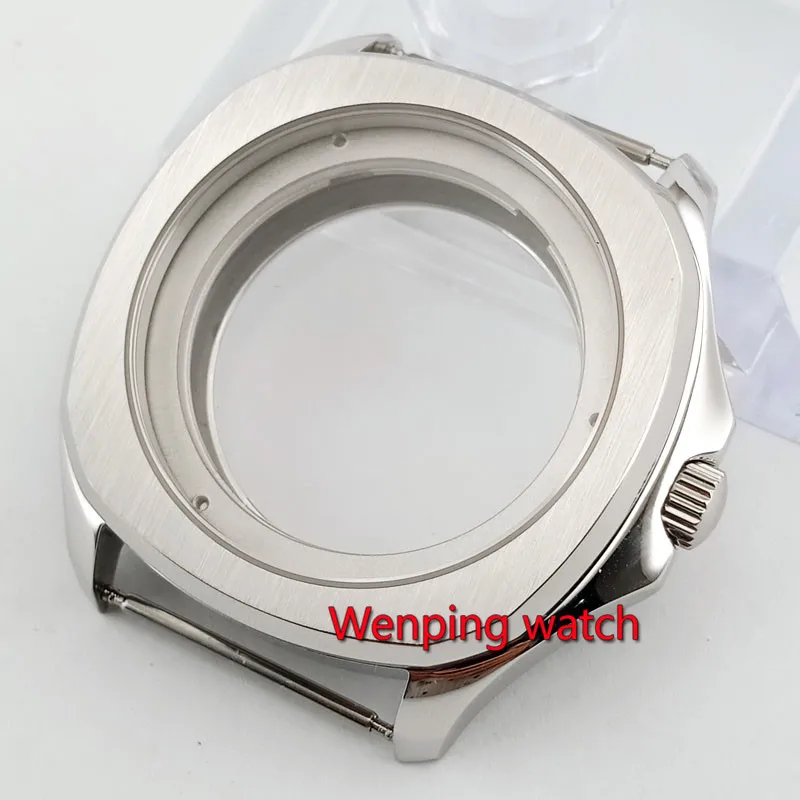 40 мм Серебряный/Золотая Роза/черный сапфировый кристалл чехол для часов fit ETA 2836