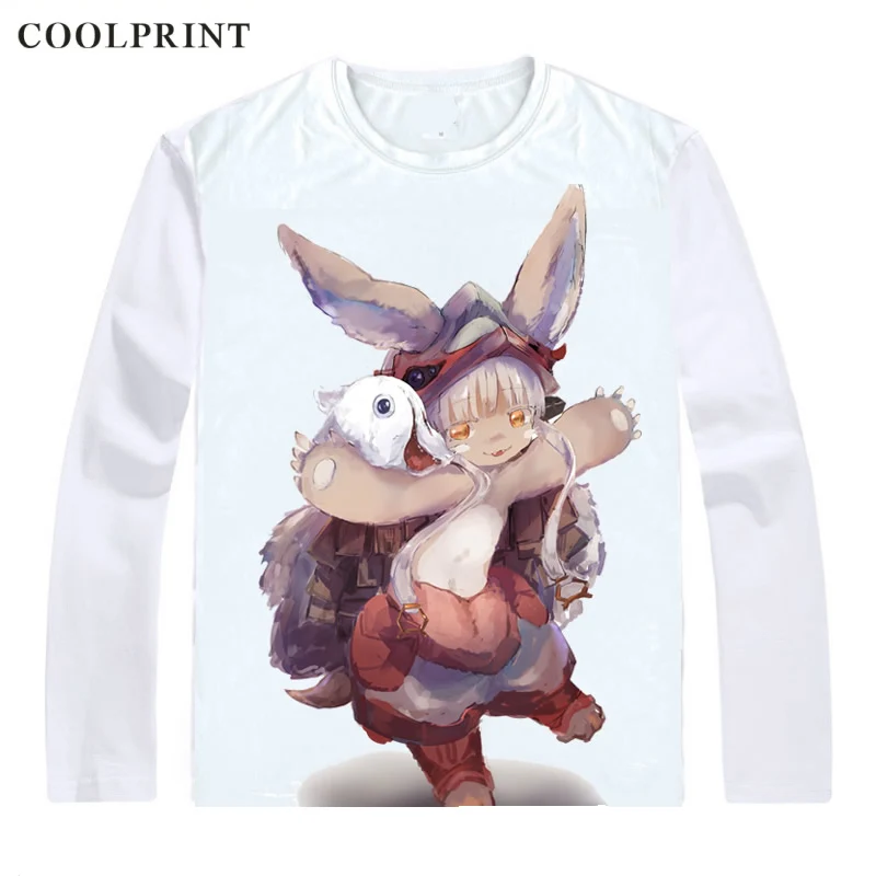 Мужская футболка Coolprint с изображением кролика Nanachi сделанная в бездне Meido in Abisu