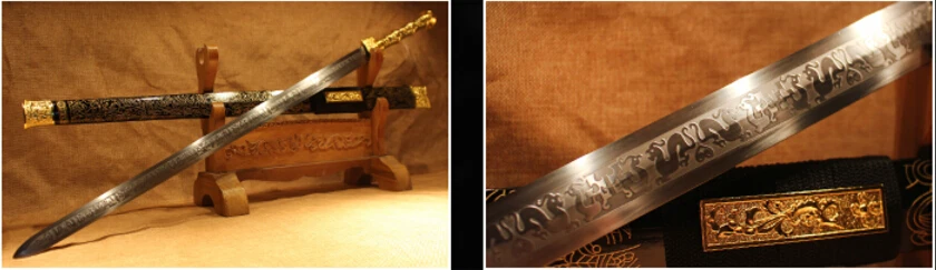 Нож Nice Sword Катана резные 1075 Углеродные лезвия с металлической ручкой деревянная