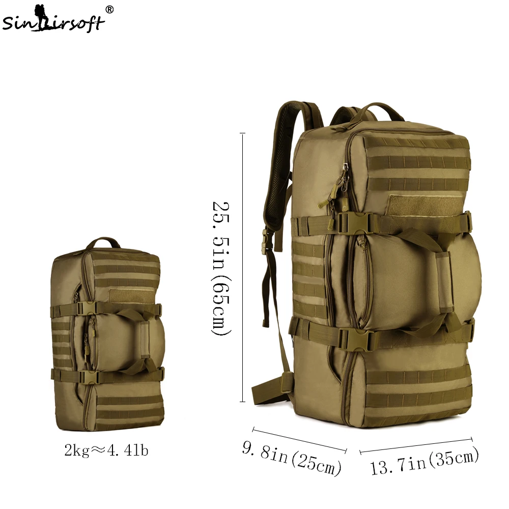 Sinairsoft 60L Открытый тактический Спорт Восхождение нейлон Для мужчин мешок Военное Дело рюкзак для путешествий Пеший Туризм плеча рюкзак
