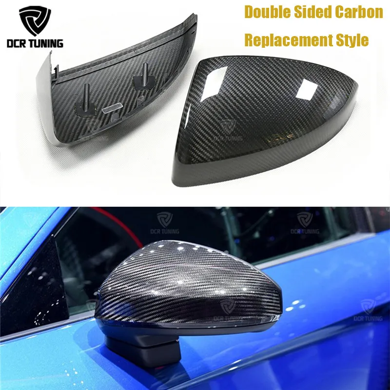 Double sided carbon Углеродное волокно зеркало заднего вида покрытия для Audi R8-UP углерода Шапки стайлинга автомобилей с lane assit и без - Цвет: Double sided carbon