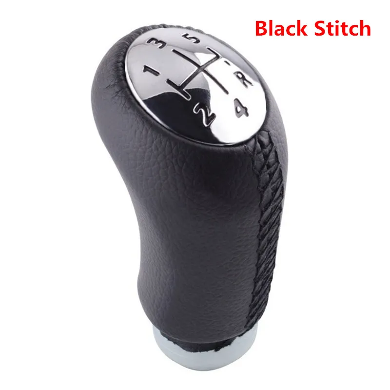 Black Stitch Черно-серая Хромированная ручка переключения передач для Renault Scenic II MK2 Megane 2 MK2 Clio III MK3 ручка переключения передач головная ручка головка шаровая рукоятка - Название цвета: Black Stitch