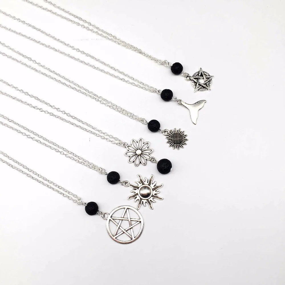 1pcs Aromatherapy Essential Oil Perfume Diffuser Necklace Lava Stone Sunflower Mermaid Tail Star Charms | Украшения и аксессуары