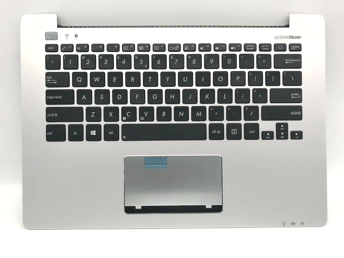 Клавиатура для Asus VivoBook V301L V301LA V301LP R304LA R304L S301L S301LA S301LP серебристый чехол поддона