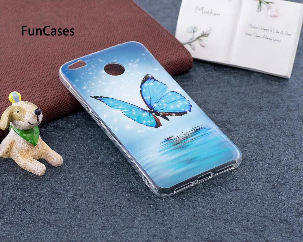 Светящийся чехол для Xiaomi Redmi 4X4 X красный mi 4X кремния мягкий TPU с рисунком телефона