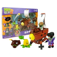 plants vs zombie future world pirates scene edition model building blocks bricks fit it toys for chidren gift