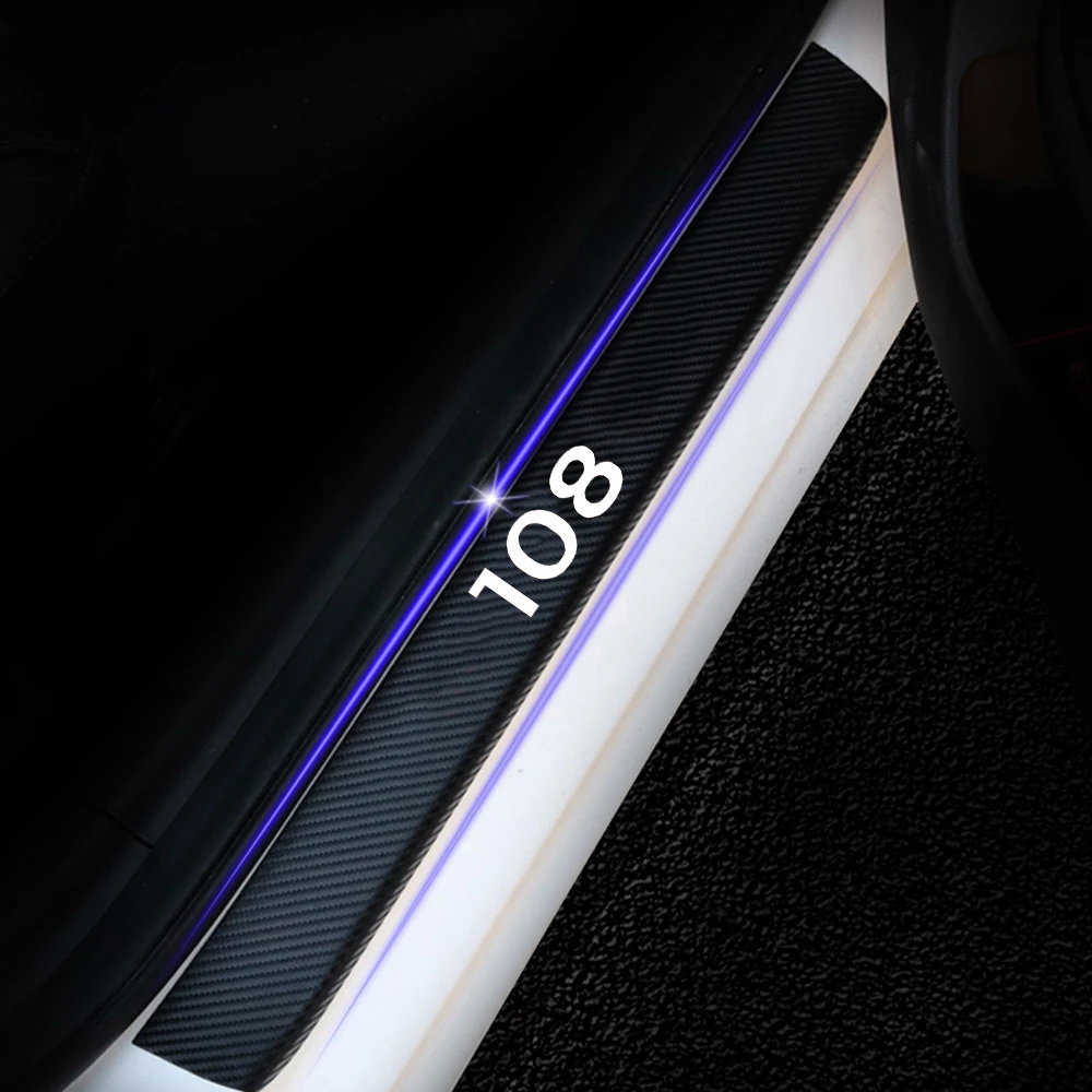 Порога двери для Peugeot 108 Автомобиль дверная Стикеры s углеродного волокна