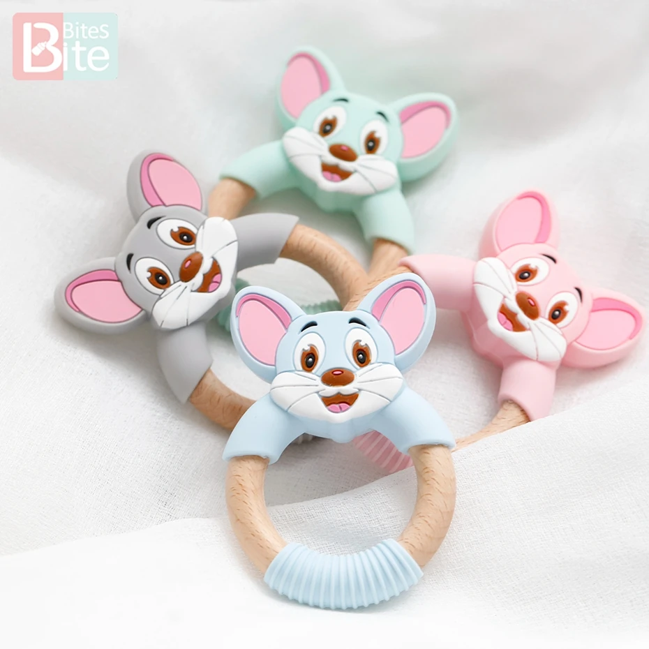 Bite Bites 1 шт. силиконовое кольцо для прорезывания зубов мышкой детские товары из
