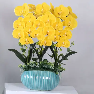 

new arrive artificial silicon real touch orchid flower arrangement bonsai flower only no vase