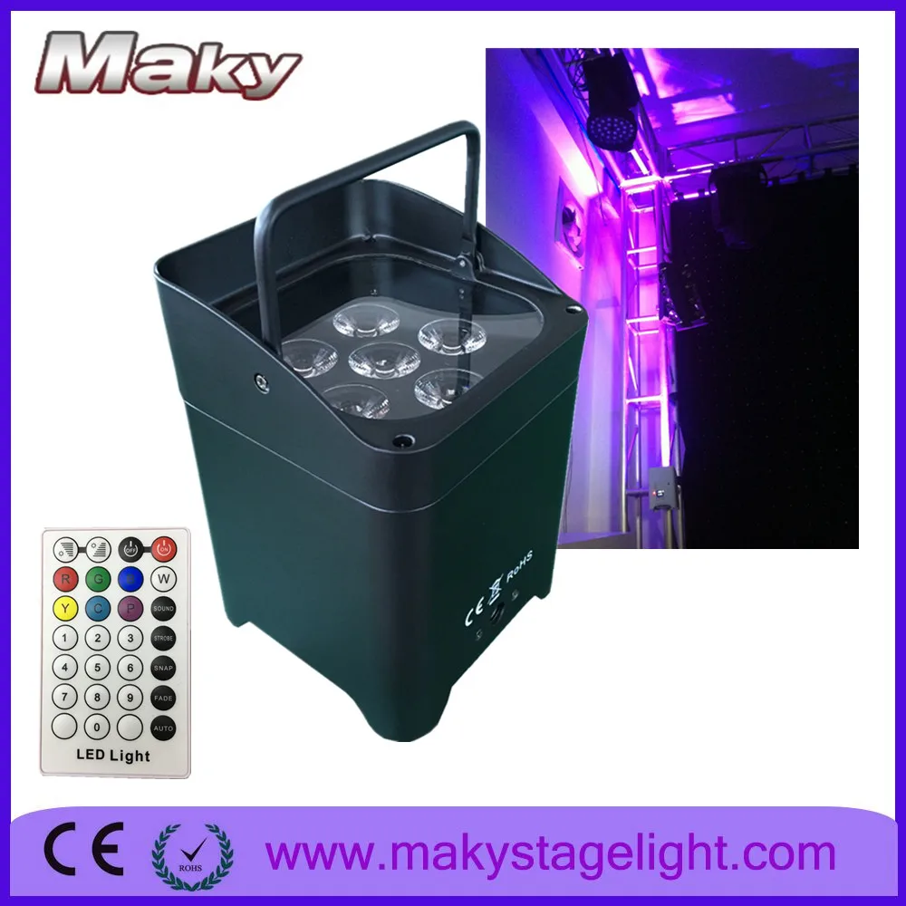 6*18 Вт RGBAW + УФ беспроводной dmx512 led par может перезаряжаемый аккумулятор питания