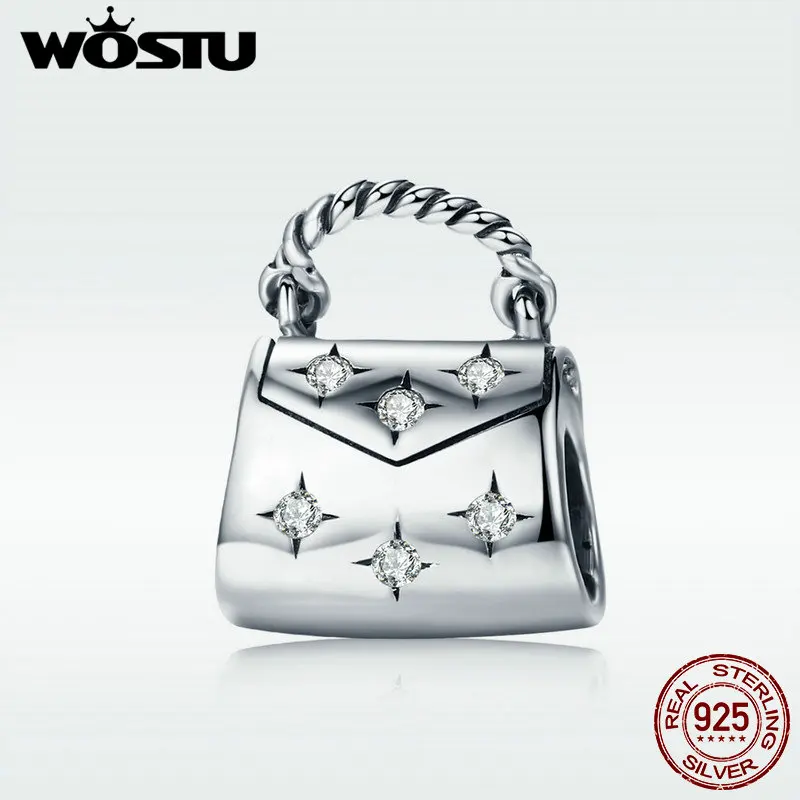 WOSTU модные из стерлингового серебра 925 пробы прозрачный кубический циркон яркая