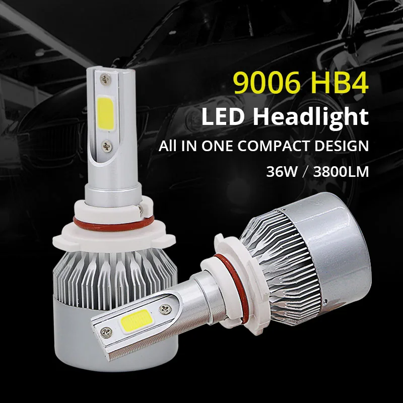 Edislight пара 72 Вт 7600LM светодиодные фары комплект лампы ближнего света для 2001 2006