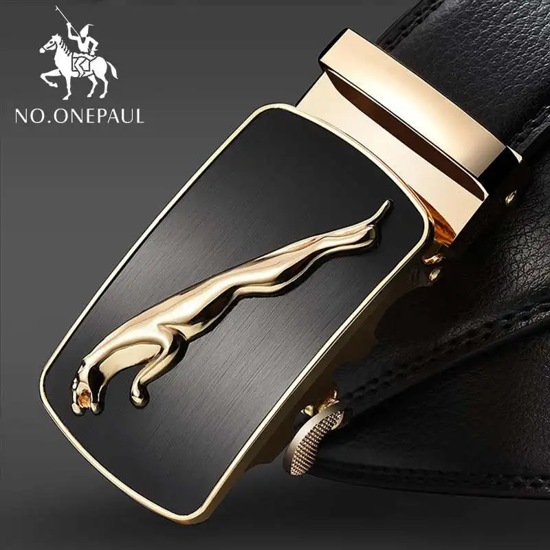 ZD23 Gold NO. ONEPAUL, модные дизайнерские автоматические пряжки, натуральная кожа, мужской деловой высококачественный роскошный ремень - Цвет: ZD23 Gold