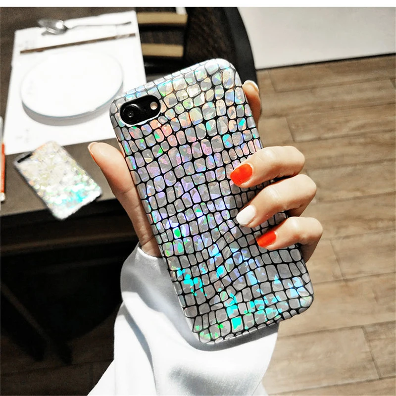 Блестящий Защитный чехол аллигатора для iPhone 11 Pro XS Max XR X Мягкий Силиконовый