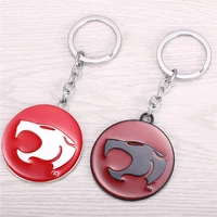 2 colors anime cartoon thundercats figure toy round keychain personality key holder for mans boys women