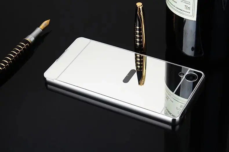 Зеркальный чехол для sony Z1 Z2 Z3 Z3 Z5 Компактный алюминиевый бампер чехол для sony Xperia Z3mini Z5+ компактный металлический каркас чехлы для телефонов