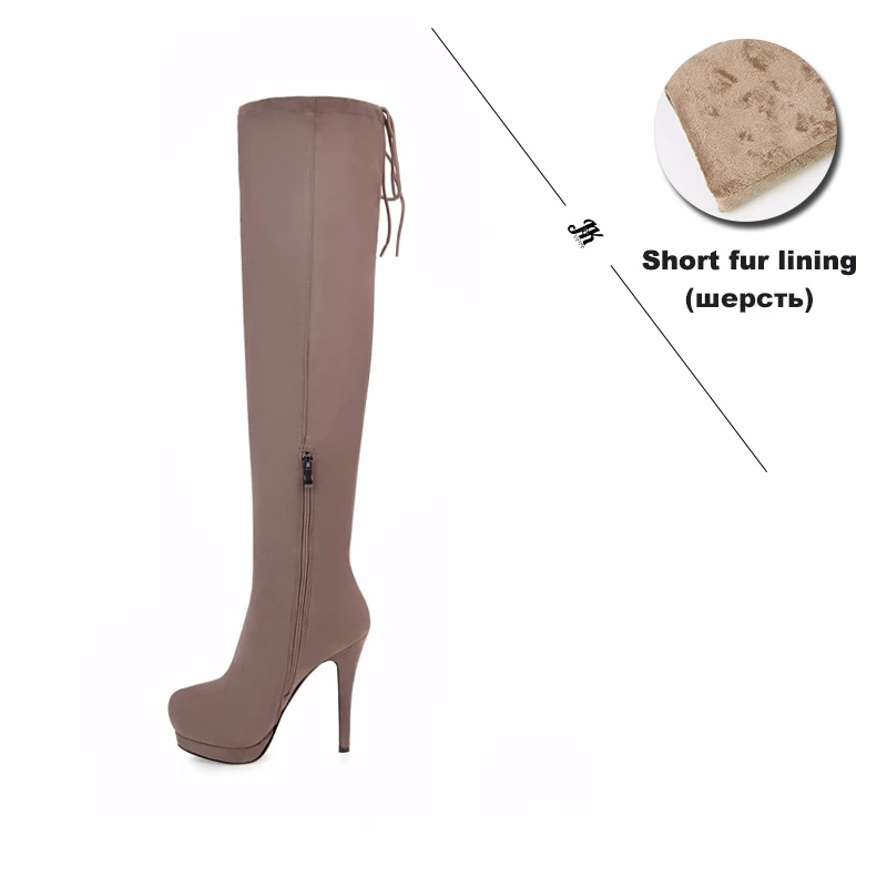 Лидер продаж 2020 сексуальные сапоги стрейч на очень высоком каблуке зимние выше