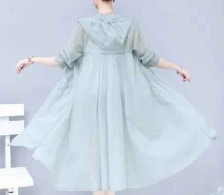 Летняя Солнцезащитная Женская длинная свободного размера и тонкая уличная карта