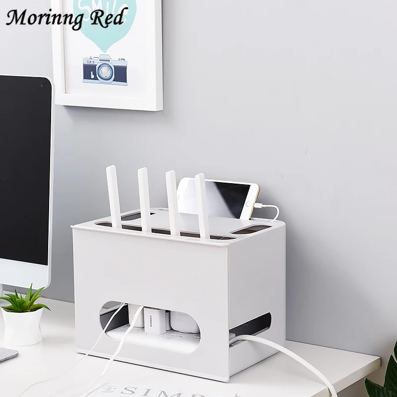 Двухслойный ящик типа Wi-Fi маршрутизатор коробка для хранения провода доска для хранения защиты оболочки кабель организации корзина