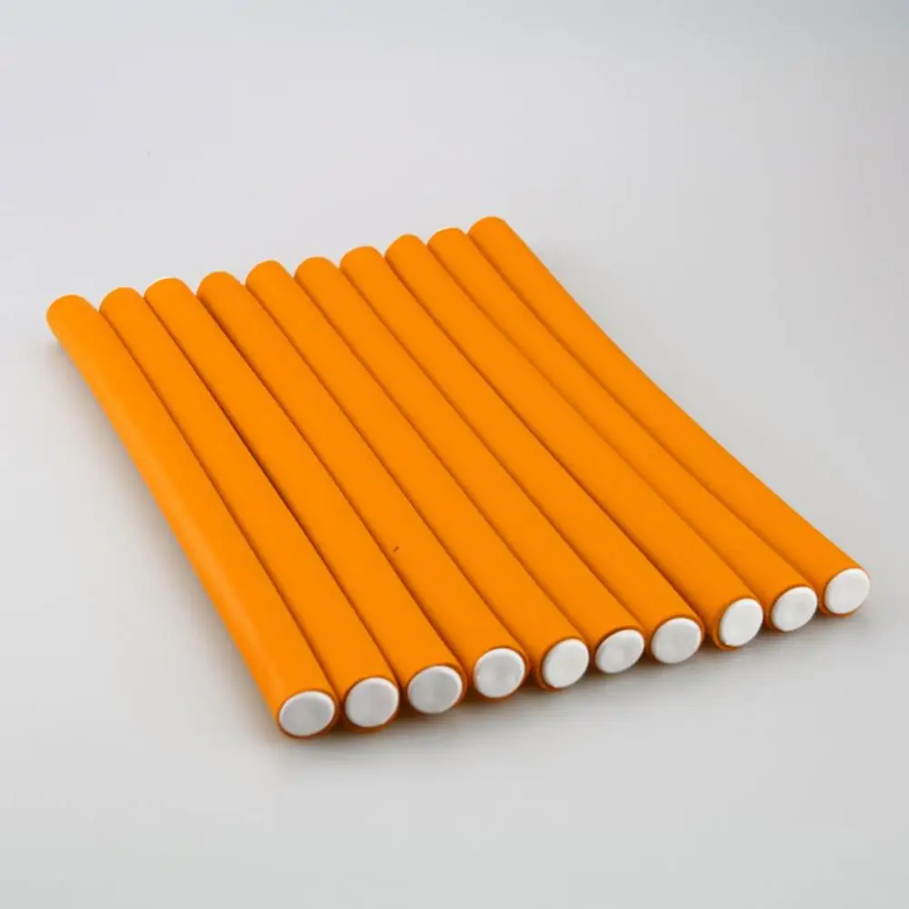 2.0x24cm orange 10 шт. DIY бигуди для волос Мягкие бигуди для волос бигуди жемчужные хлопковые Волосы Рулон локоны бублики Бенди Флекси стержни спиральные магические завивки - Цвет: 2.0x24cm orange