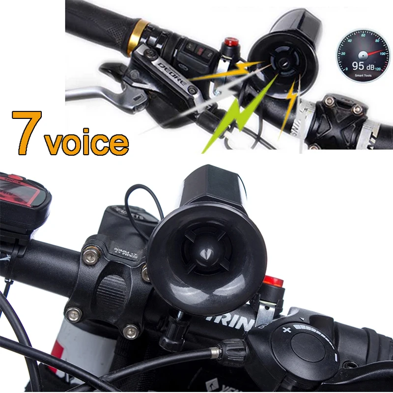 7 голоса супер громкий электронный велосипедный Звонок громкоговоритель