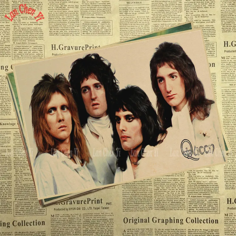 Красный С группой Queen музыкальный крафт Бумага плакат Винтаж высокое качество печатным рисунком основной декоративная живопись - Цвет: Красный