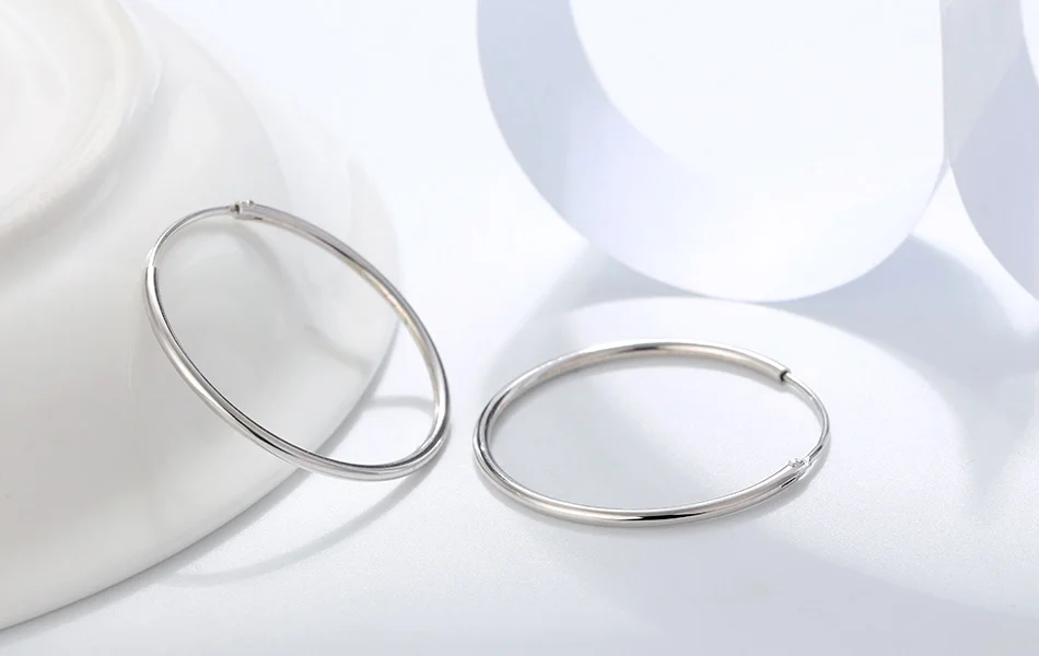 ORSA JEWELS подлинные 925 пробы серебряные серьги круглые большие круглые 30 см 4 см 50 см круглые серьги женские серебряные ювелирные изделия Aretes OSE146